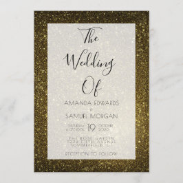 Black and Gold Modern Wedding Kaart