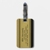 Black and Gold Mrs. Bride Pas getrouwd Bagagelabel (Achterkant verticaal)