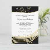 Black and Gold Music Bar Mitzvah Invitation (Debout devant)