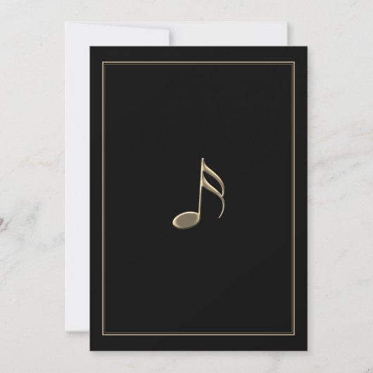 Black and Gold Music Border Note Card Kaart (Voorkant)