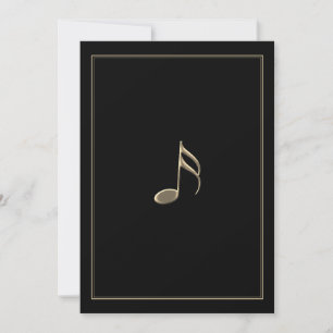 Black and Gold Music Border Note Card Kaart