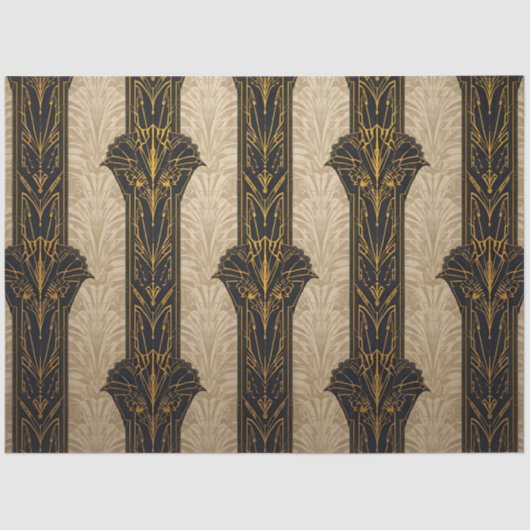 Black and Gold Pattern Decoupage  Tissuepapier (Voorkant)