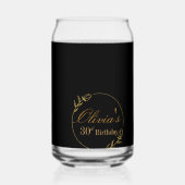 Black and Gold Personalized Blikvorm Glas (Achterkant)