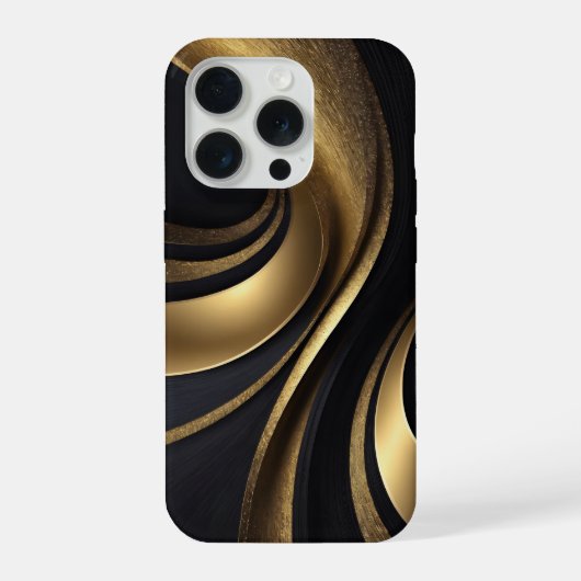 Black and Gold Phone Case iPhone Hoesje (Achterkant)