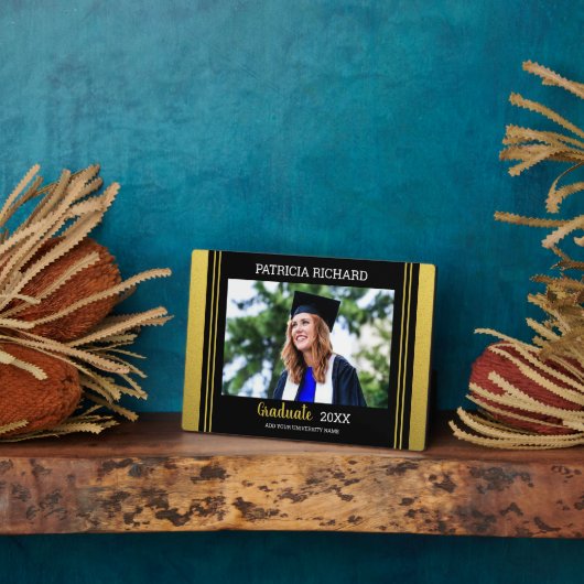 Black and Gold Photo Afstuderen Keepomwille Fotoplaat (Zijkant)