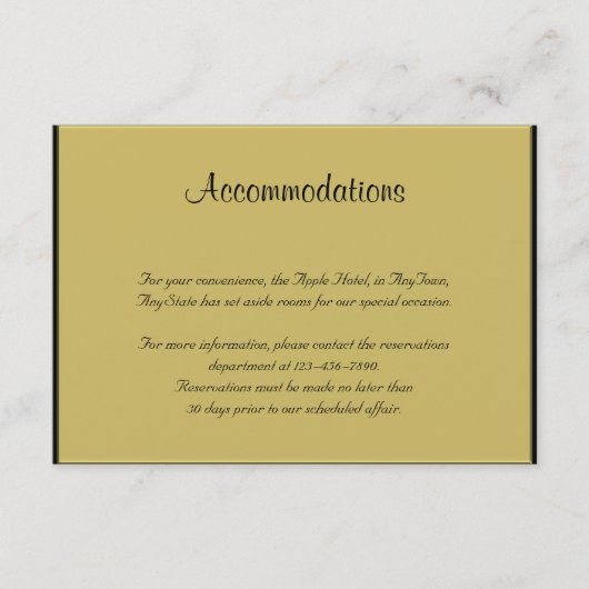 Black and Gold Piano Wedding Insert Informatiekaartje (Voorkant)