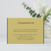 Black and Gold Piano Wedding Insert Informatiekaartje (Staand voorkant)