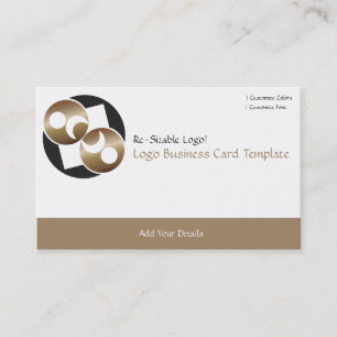 Black and Gold Planet Moon Logo Visitekaartje