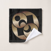 Black and Gold Planets Moon Bad Handdoek (Wasdoekje)