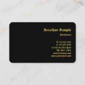 Black and Gold Professional-monogrammen Klassiek Visitekaartje (Achterkant)