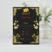 Black and Gold RSVP Card (Debout devant)