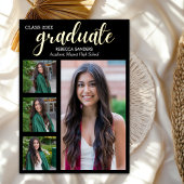 Black and Gold Script 4 photos Graduated for Her Folie Uitnodiging