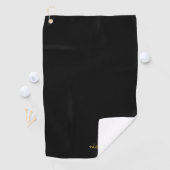 Black and Gold Script  | Stylish Monogram Modern Golfhanddoek (Insitu)