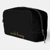 Black and Gold Script  | Stylish Monogram Modern Toilettasje (Rechterhoek)