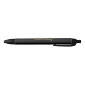 Black and Gold Script  | Stylish Monogram Modern Zwarte Inkt Pen (Bodem)
