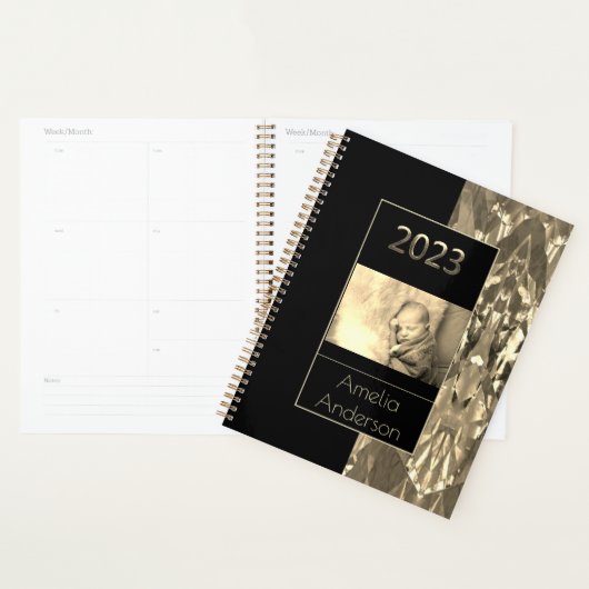 Black and Gold Sepia Bonne année 2023 (Devant avec enveloppe)