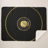 Black and Gold Sherpa Blanket Deken (Voorkant (horizontaal))