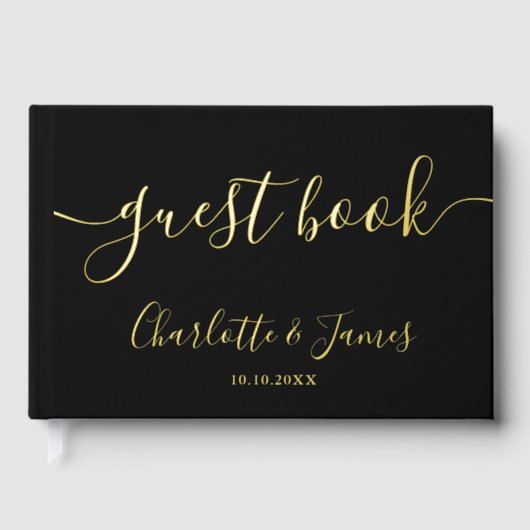Black And Gold Signature Script Photo Wedding (Recto)