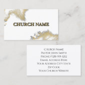 Black and Gold Sparkles Church Visitekaartje (Voorkant / Achterkant)