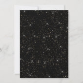 Black and gold sparkly glitter confetti RSVP Kaart (Achterkant)