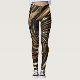 Black and Gold Swirl Leggings