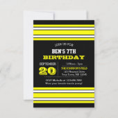Black and Gold Team Invitation d'anniversaire (Devant)