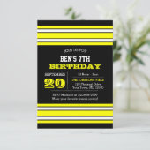 Black and Gold Team Invitation d'anniversaire (Debout devant)