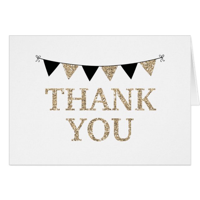 Black and Gold Thank You Card (Devant Horizontal)
