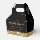 Black and Gold Together Forever Elegant Bedankdoosjes (Voorkant Zijde)
