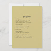 Black and Gold Tropical Bachelorette Weekend Kaart (Achterkant)