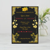 Black and Gold Wedding Invitation (Debout devant)