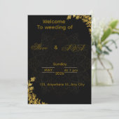 Black and Gold Wedding Invitation | Elegant Luxury (Debout devant)