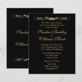 Black and Gold Wedding Kaart (Voorkant / Achterkant)