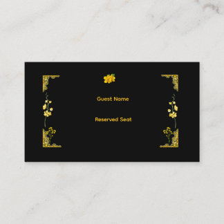 Black and Gold Wedding Place Card Plaatskaartje