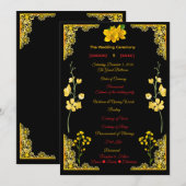 Black and Gold Wedding Program Programma (Voorkant / Achterkant)