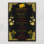 Black and Gold Wedding Program Programma (Voorkant)