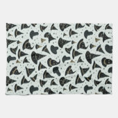 Black and Gold Witch's Petten Sterren Groen Hallow Theedoek (Horizontaal)