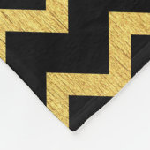 Black and Gold Zig Zag Chevron Pattern Fleece Deken (Hoek)