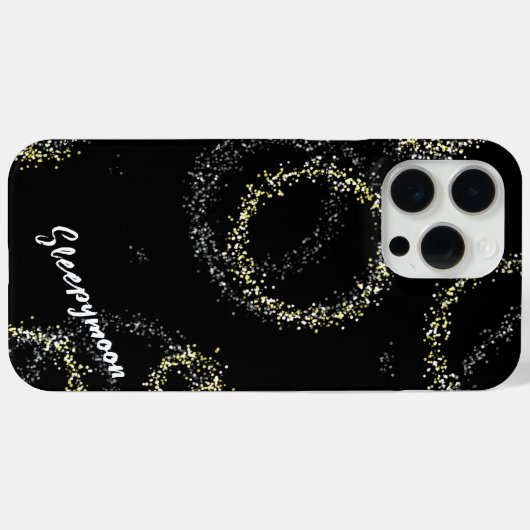 Black and golden shimmer Case-Mate iPhone case (Achterkant (horizontaal))