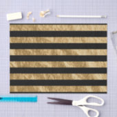 Black and Golden Stripe Folie look Tissuepapier (Craft)
