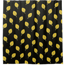 Black and Golden Yellow Leaves Douchegordijn