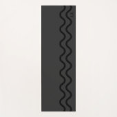 Black And Gray Modern Wavy Lines With Initials Yogamat (Voorkant)