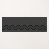 Black And Gray Modern Wavy Lines With Initials Yogamat (Voorkant (horizontaal))