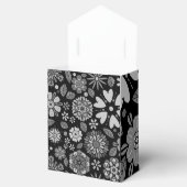 Black And Gray Retro Floral Art Seamless Pattern Bedankdoosjes (Geopend)