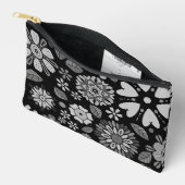 Black And Gray Retro Floral Art Seamless Pattern Etui (Open)