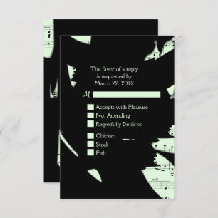 Black and Green Abstrait Music RSVP w Menu Choice