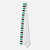 Black and Green-cyan Stripes Pattern Modern White Stropdas (Achterkant)