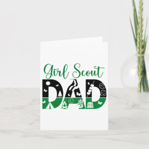 Black and Green Dad Scout for Girls Cookie Camping Kaart