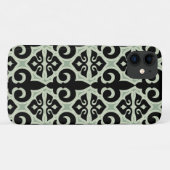 Black and Green Fleur De Lis Pattern Case-Mate iPhone Case (Achterkant (horizontaal))
