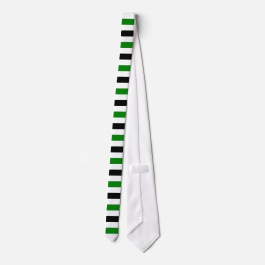 Black and Green Stripes Pattern Modern White Stropdas (Achterkant)